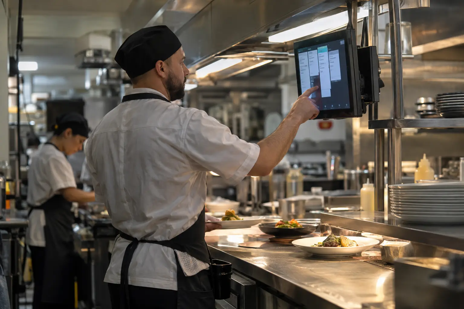 A kitchen display during a rush